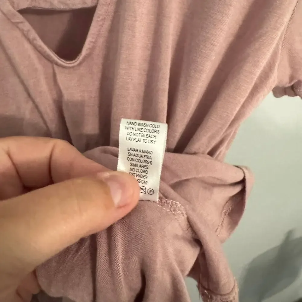 Heart & Hips Dusty Pink Choker Strap Neckline Top Women's Size Medium w/ Spandex - Picture 6 of 6